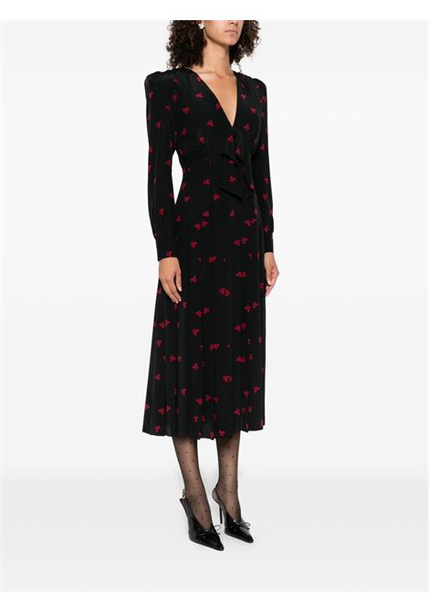 Black pleated bow-print dress Alessandra Rich - women ALESSANDRA RICH | FABX4111F45950900